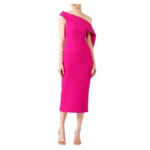 Christian Siriano Fuchsia Drape Dress - 6